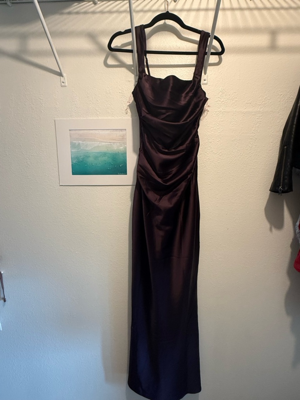BABYBOO Satin Plum Maxi Dress - Picture 6 of 8